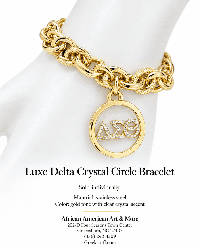 Luxe Delta Crystal Circle Bracelet (Gold)