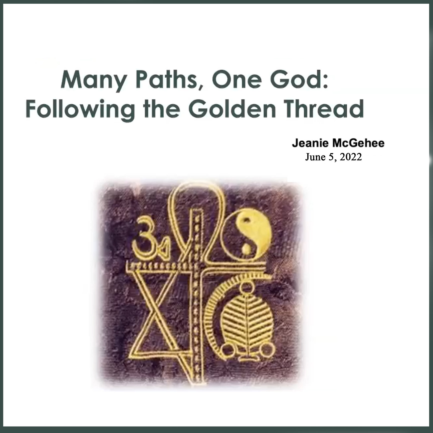 Many Paths, One God - part 2 - Unity Church