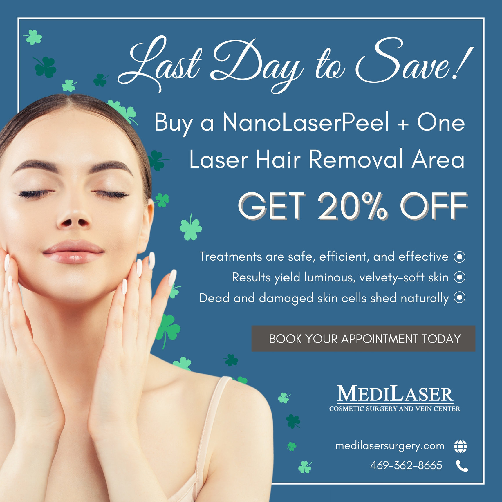 Last Day to Save buy a NanoLaserPeel One Laser Hair Removal Area